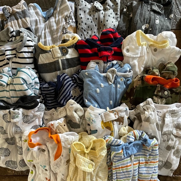 Newborn Cotton Sleepers - 19 total